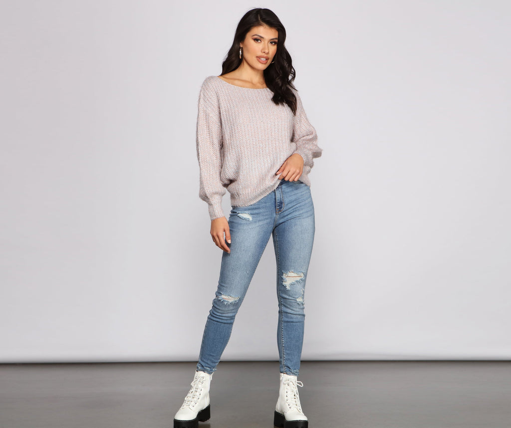 So Cozy Metallic Eyelash Knit Sweater
