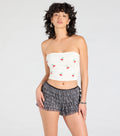 Cute Pickings Cherry Embroidered Tube Top