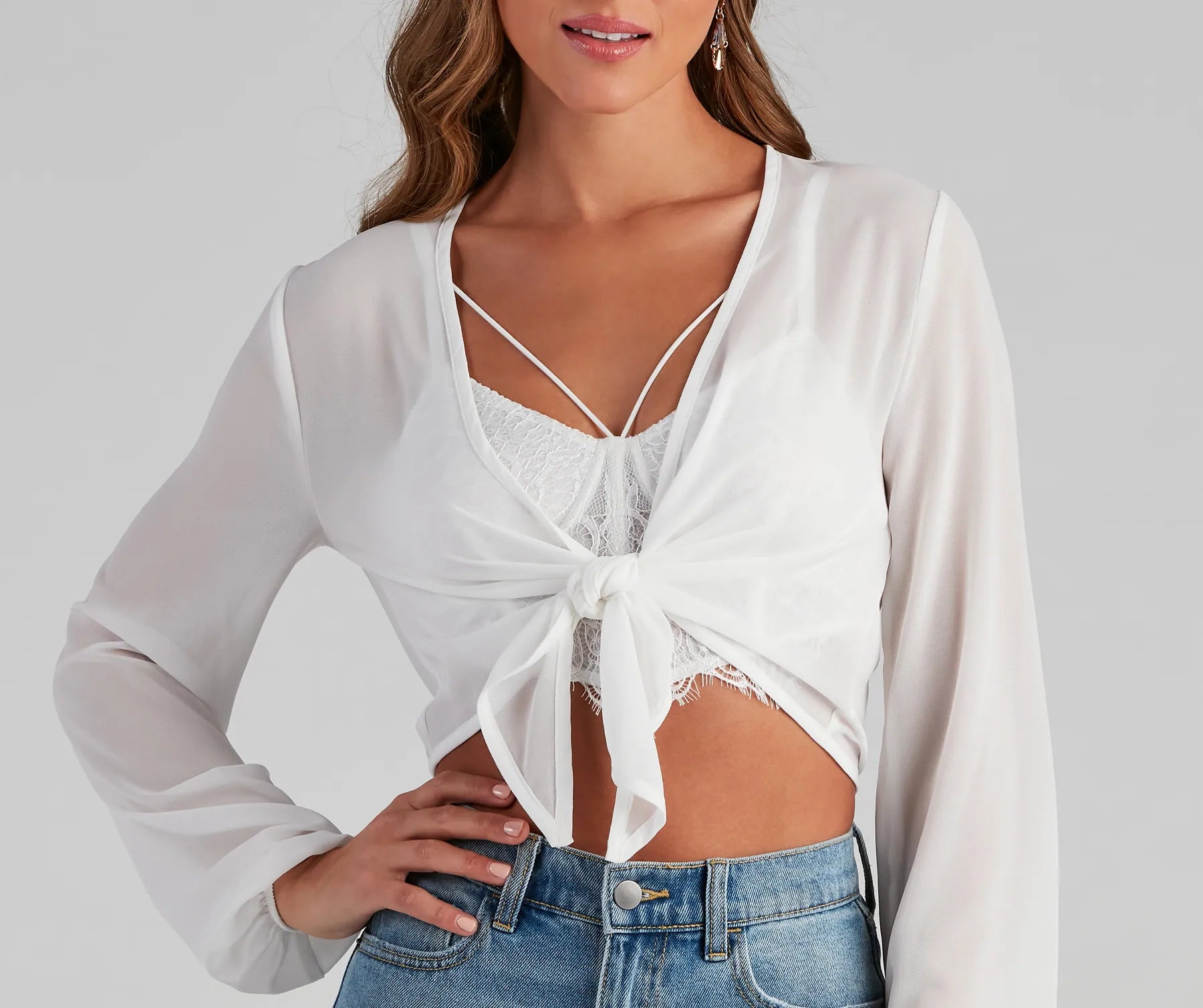 Chic Chiffon Tie-Front Top