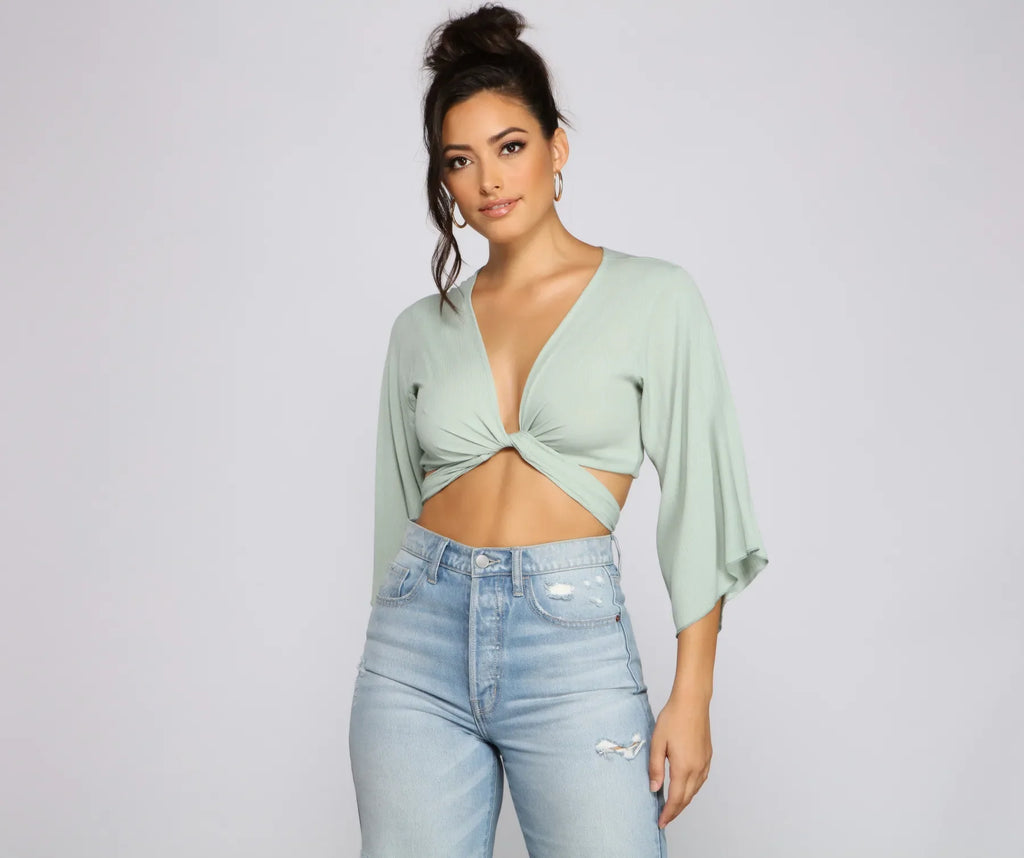 Take A Gaze Gauze Tie Front Top