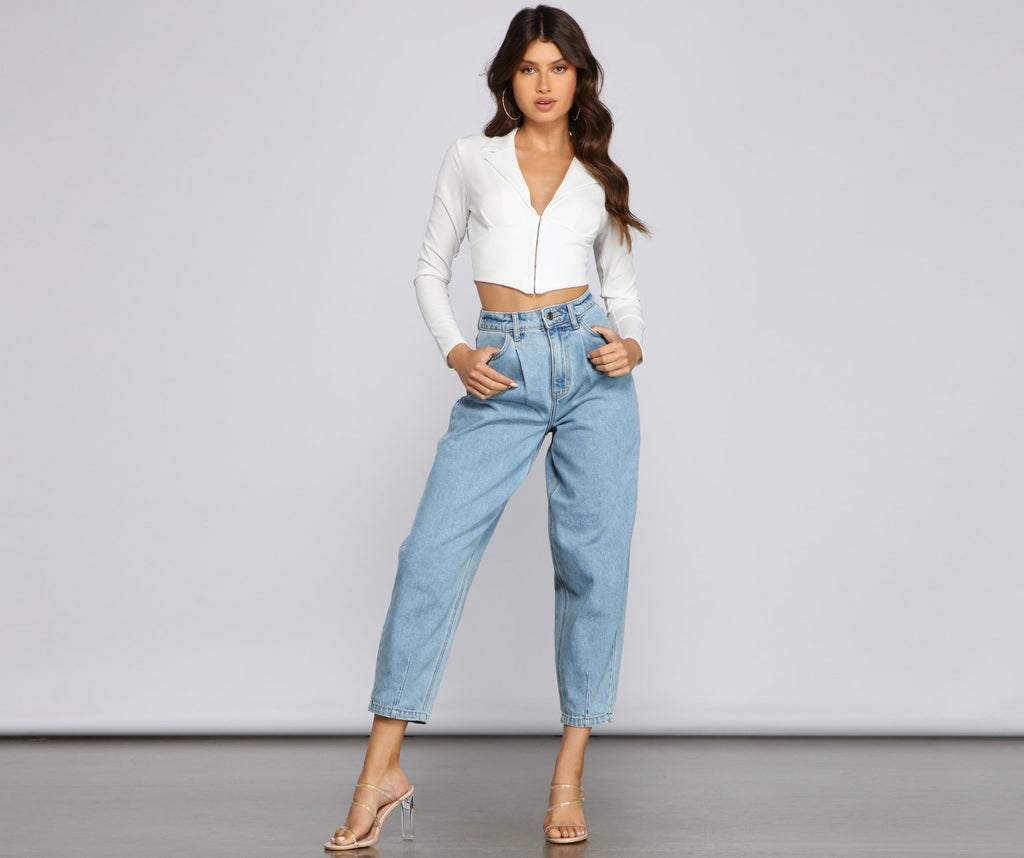 Hook And Eye Crepe Crop Top