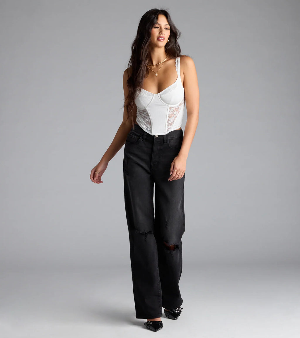 Forever Feels Lace Knit Bustier