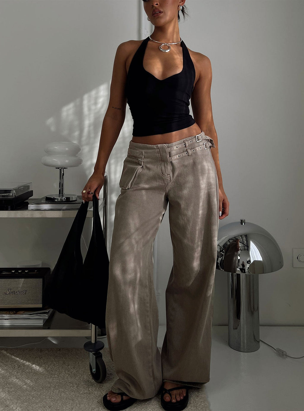 Paltrow Cargo Jeans Washed Brown Petite