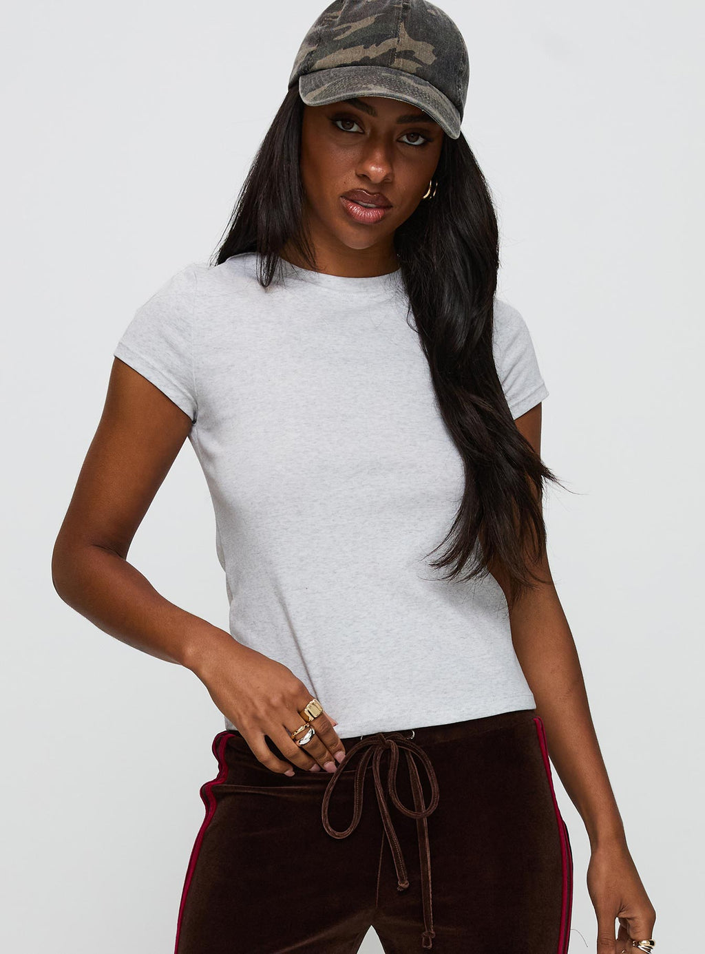 Prestige Longline Baby Tee Grey