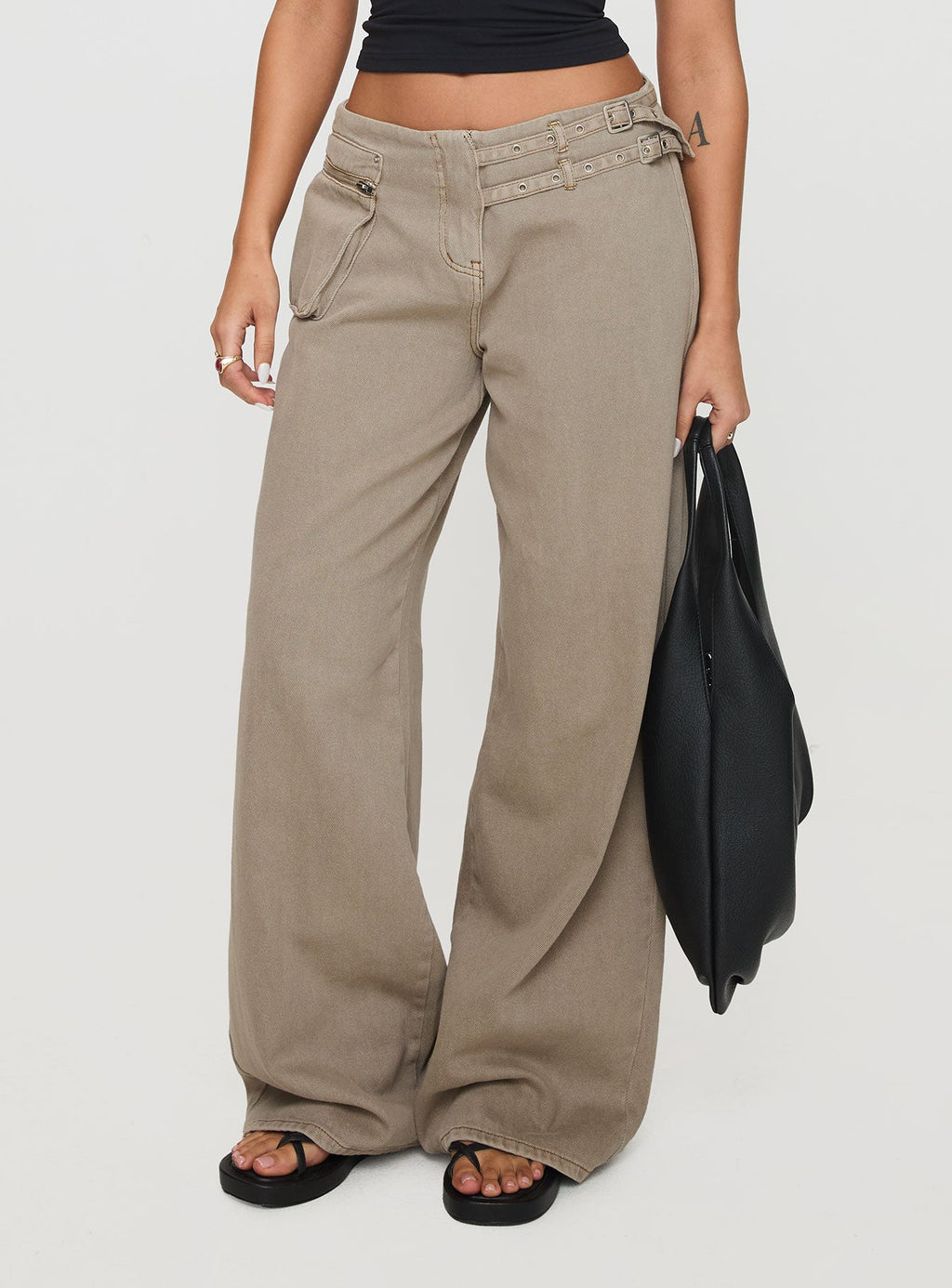 Paltrow Cargo Jeans Washed Brown Petite