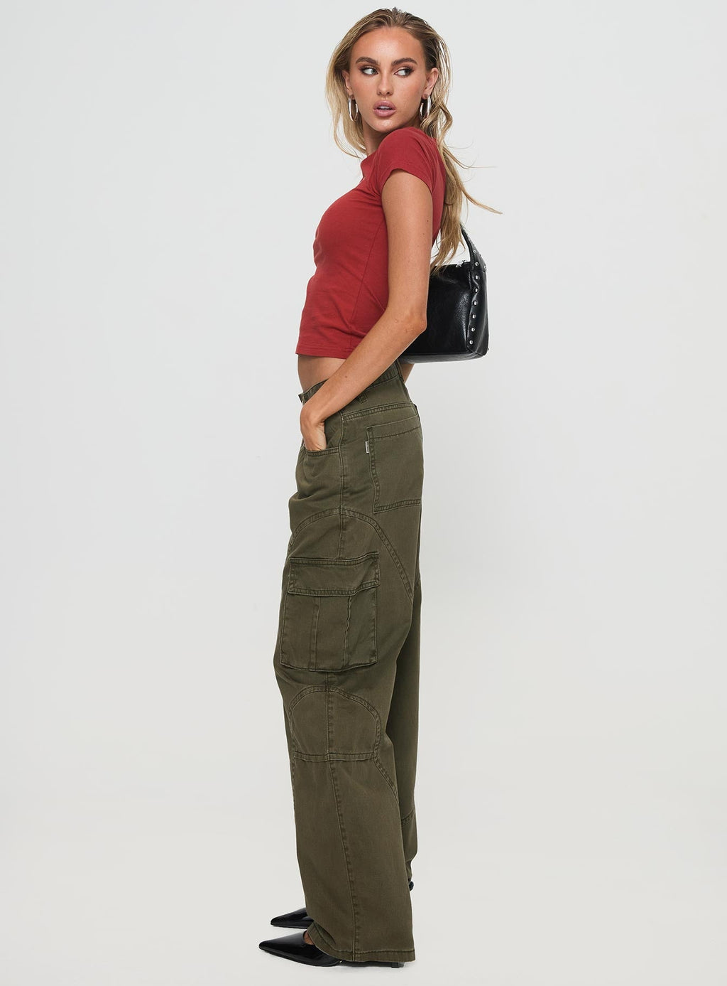 Ahstin Cargo Jeans Green Petite