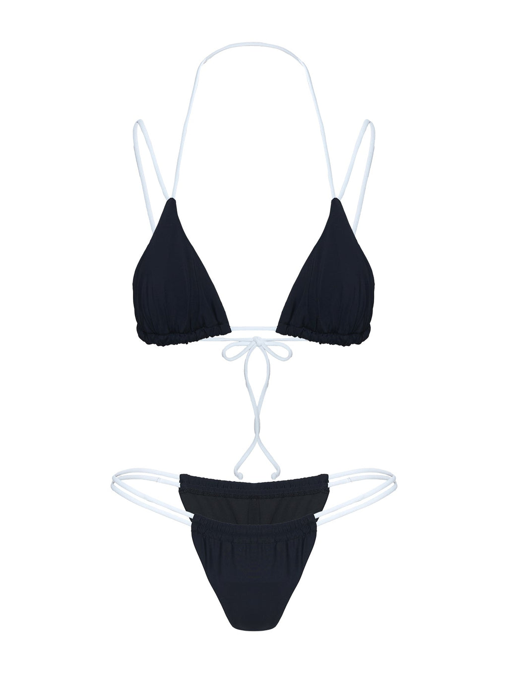 Desiree Triangle Bikini Top Black / White